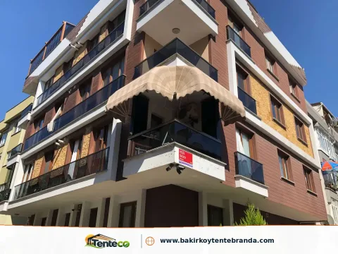 balkon koruklu tente brandasi