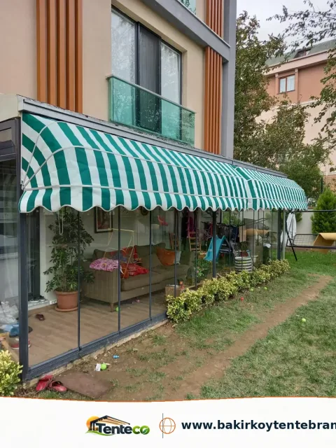 cizgili koruklu tente modeli